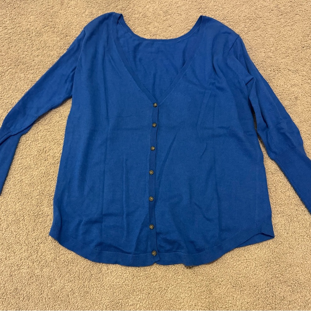 Blue Button-Up Women's Top